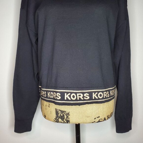 NWT Michael Kors Crew Neck Cropped Sweater Size M - Picture 3 of 11
